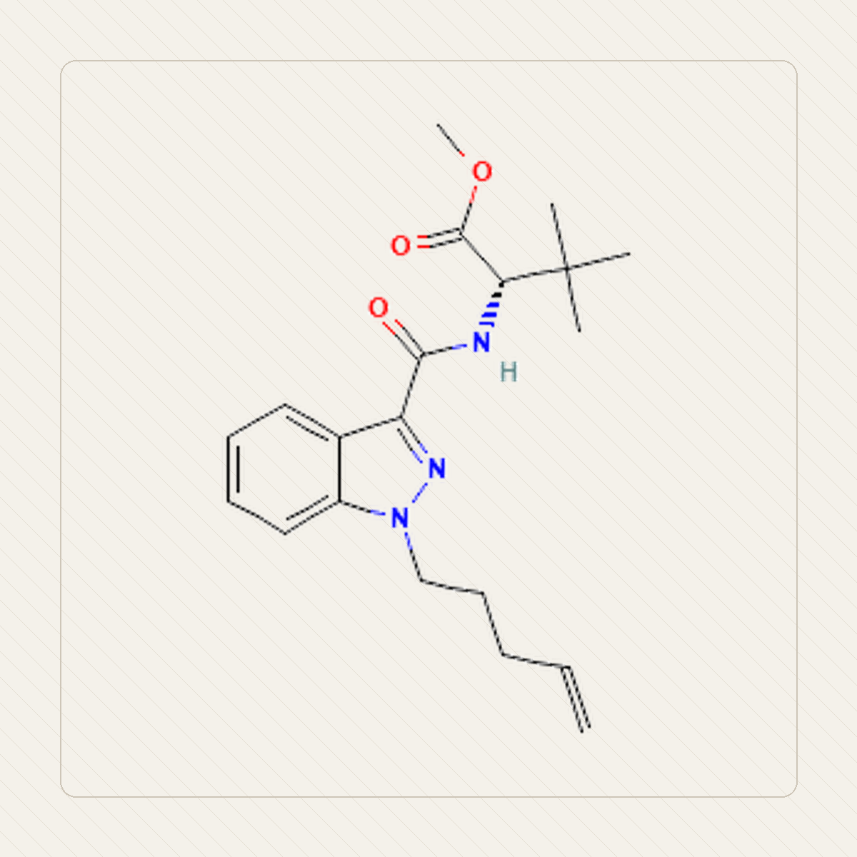 MDMB-4en-PINACA 4en-PINACA, ilustración educativa de la estructura molecular